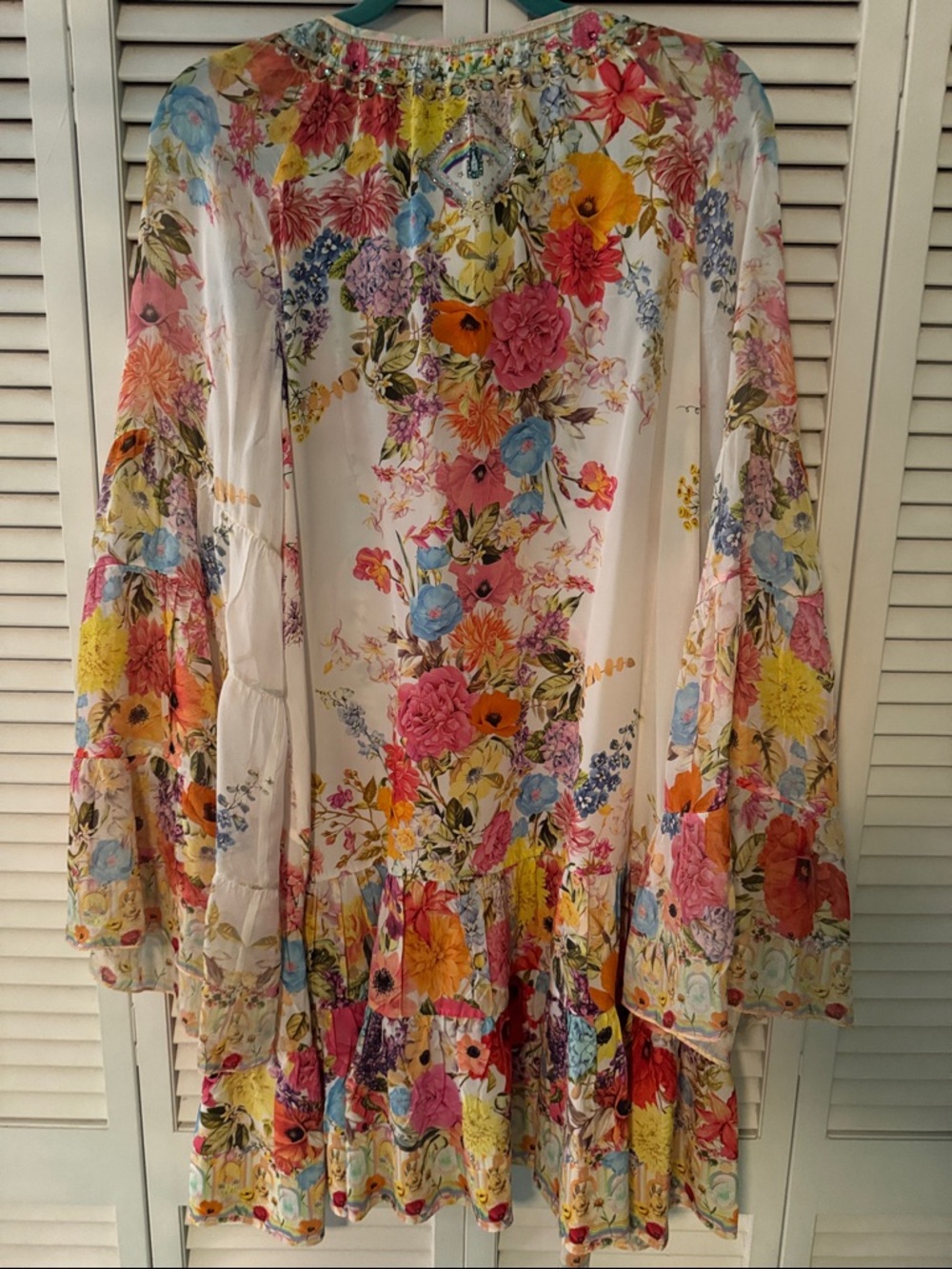 Camilla White Floral Mini Dress with Multicolor Bouquet Print - Picture 11 of 16